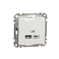 Gniazdo ładowania USB A+C 2,4A, białe Sedna Design | SDD111402 Schneider Electric