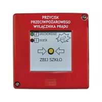 Przycisk przeciwpożarowego wyłącznika prądu PPWP-A, bez młoteczka, 2xLED, zielono-czerwony | W0-PPWP-A D1/2K XY ZC Promet