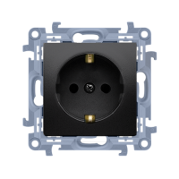 Gniazdo wtyczkowe Schuko pojedyncze (moduł) 16A, 250V, zaciski śrubowe, czarny Simon 10 | CGSZ1.01/49 Kontakt Simon
