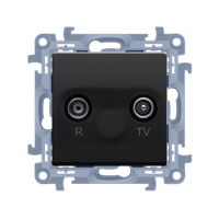 Gniazdo antenowe R-TV zakończeniowe do gniazd przelotowych 10 dB, 1xwej 5-862 MHz, czarny Simon 10 | CAZ.01/49 Kontakt Simon