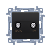 Gniazdo antenowe końcowe RTV-DATA (moduł), 1x wejście: 5÷1000 MHz, czarny Simon 10 | CAD1.01/49 Kontakt Simon