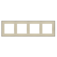 Ramka 4-krotna DUO, Szampański, podstawa czarna Simon 55 | TRD4.149/144 Kontakt Simon