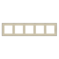 Ramka 5-krotna DUO, Szampański, podstawa czarna Simon 55 | TRD5.149/144 Kontakt Simon