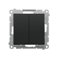 Łącznik jednobiegunowy + przycisk zwierny, 2 klawisze 16AX 250V, zac gwint, Czarny mat Simon 55 | TW1P1A.01/149 Kontakt Simon