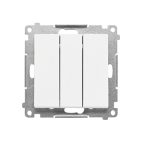 Przycisk potrójny (moduł) 10 AX, 250 V~, szybkozłącza, Biały mat Simon 55 | TP31.01/111 Kontakt Simon