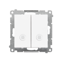 Łącznik świecznikowy z podświetl LED, osobne podśw klawisza, 10AX 250V szybkozł. Biały mat Simon 55 | TW5L2.01/111 Kontakt Simon