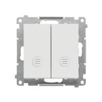 Łącznik świecznikowy z podświetl LED (moduł) 10AX 250V, szybkozłącza, Jasnoszary mat Simon 55 | TW5L2.01/114 Kontakt Simon