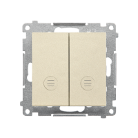 Łącznik krzyżowy podwójny z podświetleniem (moduł) 10AX, 250V, szybkozłącza, Szampański mat Simon 55 | TW7/2L2.01/144 Kontakt Simon