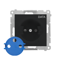 Gniazdo DATA z kluczem uprawniającym (moduł) 16 A, 250 V~, szybkozłącza, Czarny mat Simon 55 | TGD1CZ.01/149 Kontakt Simon