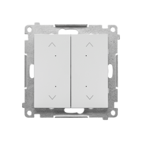 Łącznik/przycisk roletowy podwójny, elektroniczny (moduł), Jasnoszary mat Simon 55 | TEZ2.01/114 Kontakt Simon