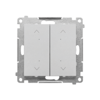 Łącznik/przycisk roletowy podwójny, elektroniczny (moduł), Aluminium mat Simon 55 | TEZ2.01/143 Kontakt Simon