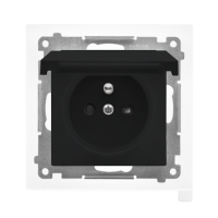 Gniazdo wtyczkowe IP44 bez uszczelki (moduł) 16A 250V, szybkozłącza. Czarny mat Simon 55 | TGZ1BCUZ.01/149 Kontakt Simon