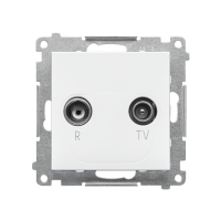 Gniazdo antenowe R-TV końcowe separowane (moduł). 1x Wejście: 5÷862 MHz, Biały mat Simon 55 | TAK.01/111 Kontakt Simon