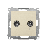 Gniazdo antenowe R-TV końcowe separowane (moduł). 1x Wejście: 5÷862 MHz, Szampański mat Simon 55 | TAK.01/144 Kontakt Simon