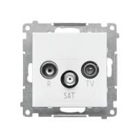 Gniazdo antenowe R-TV-SAT końcowe/zakończen (moduł). 1x Wejście: 5MHz÷2,4GHz, Biały mat Simon 55 | TASK.01/111 Kontakt Simon