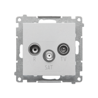 Gniazdo antenowe R-TV-SAT końcowe/zakończen (moduł). 1xWejście: 5MHz÷2,4GHz, Aluminium mat Simon 55 | TASK.01/143 Kontakt Simon