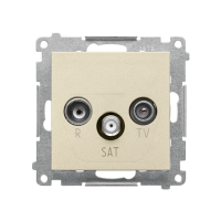 Gniazdo antenowe R-TV-SAT przelotowe 7 dB (moduł). 1x Wejście: 5MHz÷2,4GHz, Szampański mat Simon 55 | TASP.01/144 Kontakt Simon