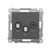 Gniazdo anten-satelit podwójne SAT-SAT-RTV (moduł) 2xWejście: 5MHz÷2,4GHz, Grafitowy mat Simon 55 | TASK2.01/116 Kontakt Simon