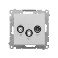 Gniazdo anten-satelit podwójne SAT-SAT-RTV (moduł) 2xWejście: 5MHz÷2,4GHz, Aluminium mat Simon 55 | TASK2.01/143 Kontakt Simon