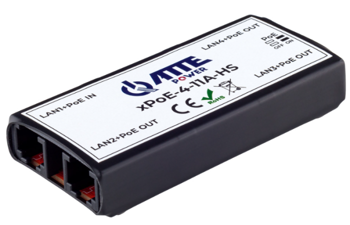 Switch PoE 4-portowy, 802.3at/af + PASS XPOE-4-11A-HS | XPOE-4-11A-HS Atte