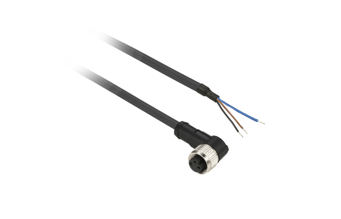 Złącze żeńskie M8 kątowe 3-pinowe kabel 5m PUR | XZCP0666L5 TMSS France