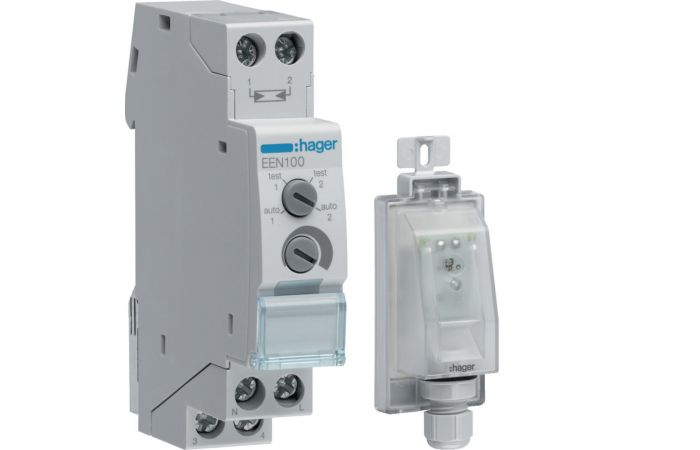 Wyłącznik zmierzchowy z czujnikiem w obudowie natynkowej | EEN100 Hager