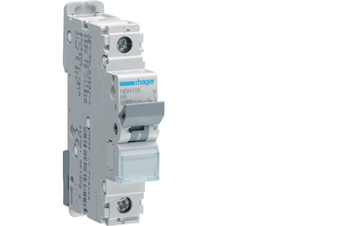 Wyłącznik nadprądowy 10kA 1P B 6A MCB | NBN106 Hager
