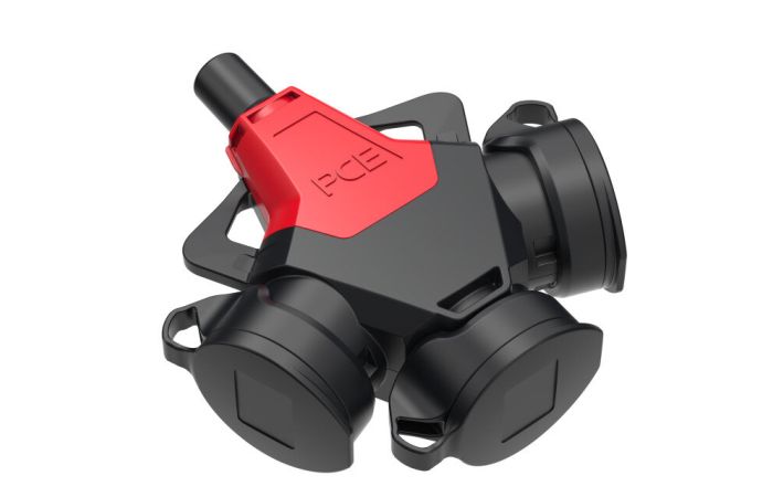 Rozgałęziacz 1-faz gumowy Taurus2 10/16A 2 P+Z potr&oacute;jny z bolcem z zatyczką IP54