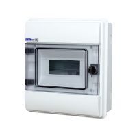 Rozdzielnica hermet. moduł. p/t RHp-8 1x8 305x275x135mm IP65 drzwi transp, biała (1szt) | 36.808 Elektro-Plast Opatówek