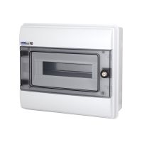Rozdzielnica hermet. moduł.z zamkiem p/t RHp-12/Z 1x12 305x345x135mm IP65 drzwi transp,biała | 36.121 Elektro-Plast Opatówek