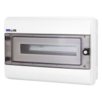 Rozdzielnica hermet. moduł.z zamkiem p/t RHp-18/Z 1x18 305x450x135mm IP65 drzwi transp,biała | 36.181 Elektro-Plast Opatówek