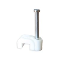 Uchwyt kablowy z gwoździem Uchwyt kablowy okrągły UV FLOP-5/4, 5x4mm, SMYp 2x0,75 biały (100szt) | 27.54 Elektro-Plast Opatówek