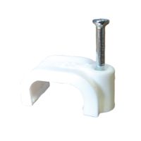Uchwyt kablowy z gwoździem Uchwyt kablowy okrągły UV FLOP-10/6, 10x6mm, YDYp 3x1,5 biały (100szt) | 27.106 Elektro-Plast Opatówek