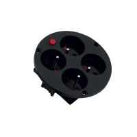 Gniazdo do przedłużacza GDP 4x220V+ Termik 120x120x40mm czarne (1szt) | 32.51 Elektro-Plast Opatówek