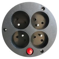 Gniazdo do przedłużacza GDPN, 4x230V, Termik, NOWE czarne (1szt) | 32.56 Elektro-Plast Opatówek