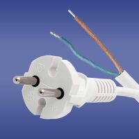 Przewód przyłączeniowy z wtyczką prostą W-6 OMY 2X1 biały (1szt) | 51.949 Elektro-Plast Opatówek