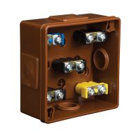 Puszka n/t VP 021-52 IP55 4-wl 2wkr dł.gum. z zac. 86x86x40mm brązowa (1szt) | 61.123 Elektro-Plast Opatówek