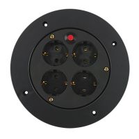 Kołnierz KGSN z gniazdem 4x230V, Schuko, Termik, NOWE 186x186x40mm czarny (1szt) | 32.542 Elektro-Plast Opatówek