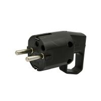 Wtyczka z uchem, z uziemieniem uni-schuko VWUC 325-05, 16A 250V IP20 czarna (1szt) | 51.359 Elektro-Plast Opatówek