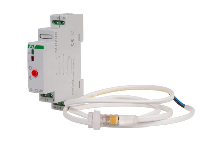 Automat zmierzchowy AZ-112-LED z zewnętrzną sondą, przekaźnik InRush16 A (160 A/20 ms) | AZ-112-LED F&F