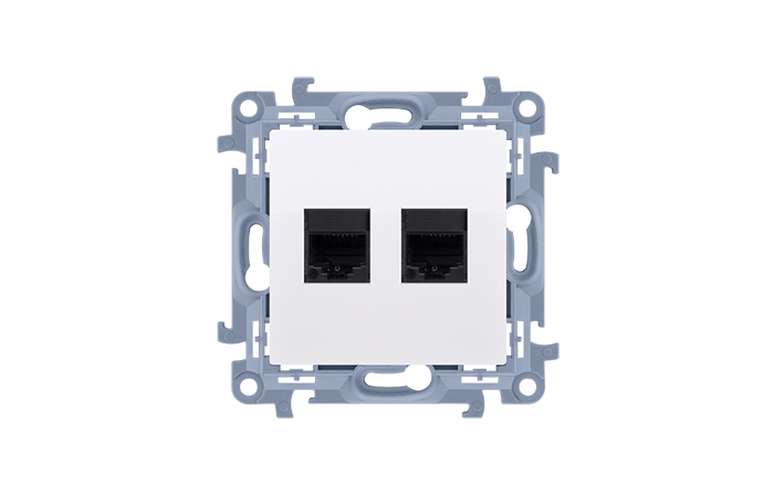 Gniazdo komputerowe podwójne RJ45 kat. 5e, biały C52.01/11 Simon 10