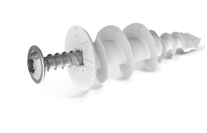 Nylonowy łącznik samowiercący do płyt G-K Koelner DRA-01PLUS 16x36 mm z wkrętem 3,9x32 mm (100 szt.) | DRA-01PLUS Rawlplug