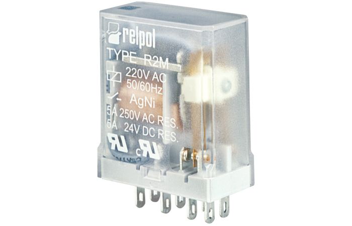 Przekaźnik elektromagnetyczny, przemysłowy 2P, 5A 24VDC IP40, R2M-2012-23-1024 | 617171 Relpol