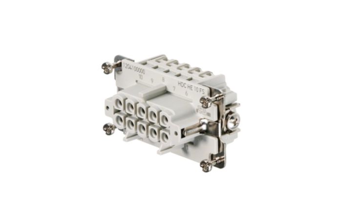 Wkład złącza żeński HDC HE 10 FS, wielkość 4, 10P+PE, 500V 16A, zaciski śrubowe | 1204100000 Weidmuller