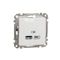 Gniazdo ładowania USB A+C 2,4A, białe Sedna Design | SDD111402 Schneider Electric