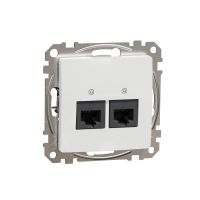 Gniazdo komputerowe 2xRJ45 kat.5e UTP, białe Sedna Design | SDD111452 Schneider Electric