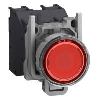 Przycisk Harmony XB4 do stref zagrożonych wybuchem podświetlany czerwony osłona silikonowa 24 240V | XB4BP483BM5GEX Schneider Electric