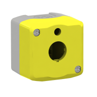 Puste kaseta w kolorze żółtym na podświetlany 1 otwór e.stop | XALKW01 Schneider Electric