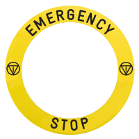 Etykieta do przycisku awaryjnego zatrzymania, EMERGENCY STOP, 90mm, żółta, Harmony XB4 | ZBY8L330 Schneider Electric