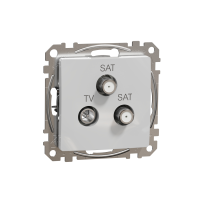 Gniazdo TV/SAT/SAT końcowe (4dB), srebrne aluminium, Sedna Design | SDD113481S Schneider Electric
